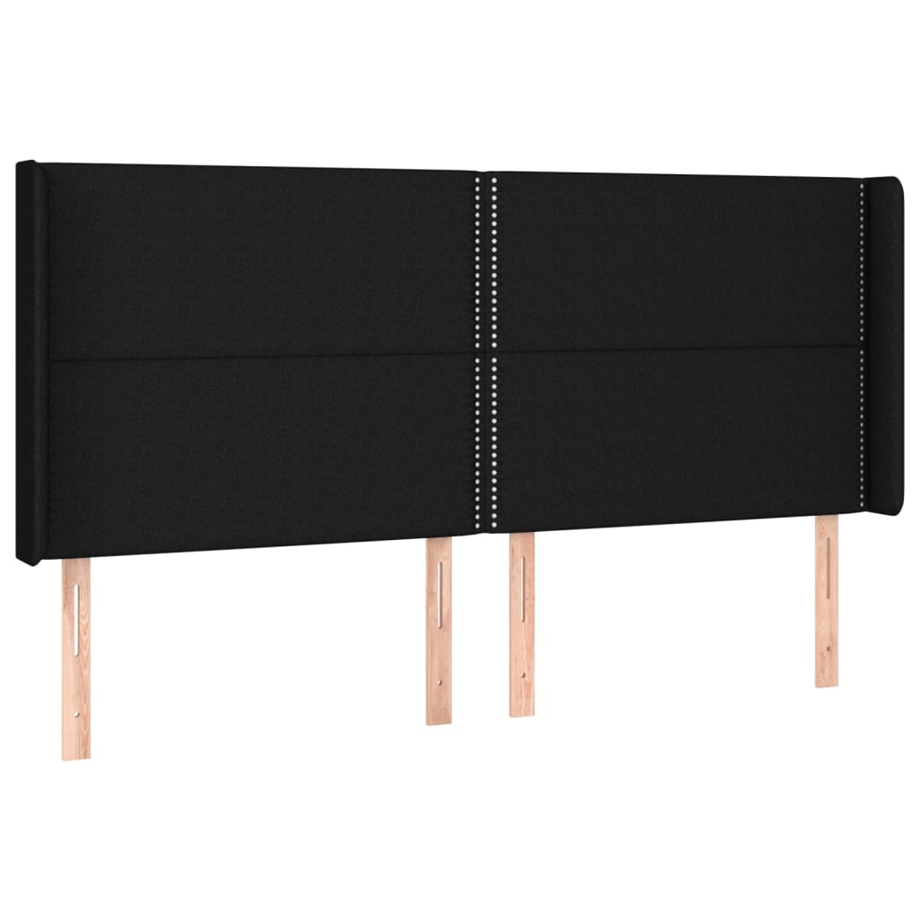 Krevet box spring s madracem LED crni 180x200 cm od tkanine