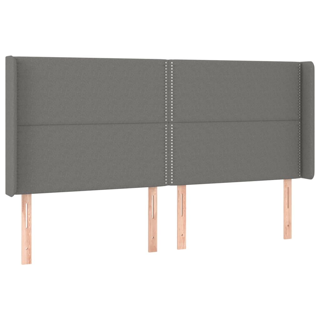Krevet box spring s madracem LED tamnosivi 200x200 cm tkanina