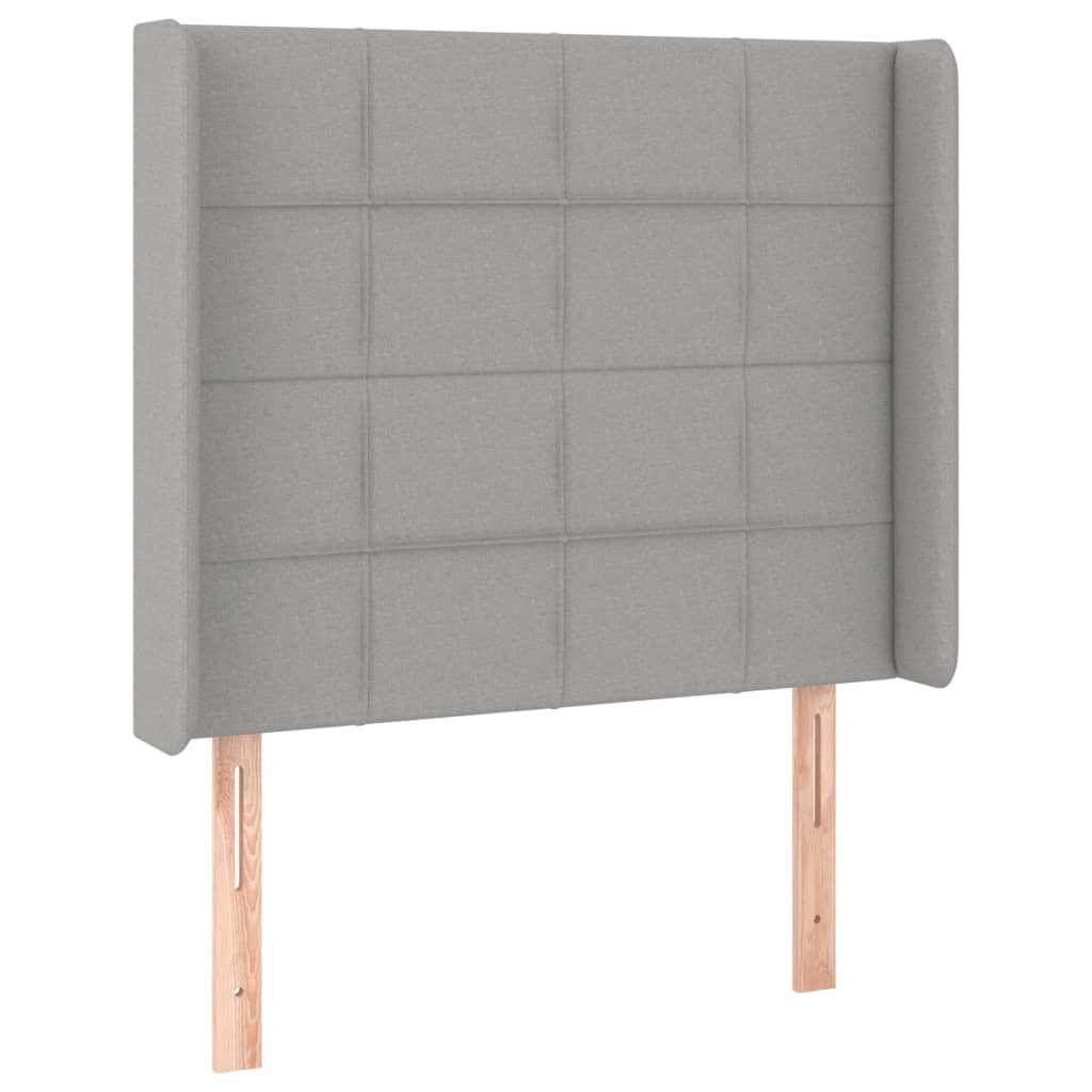 Krevet box spring s madracem LED svjetlosivi 100x200 cm tkanina