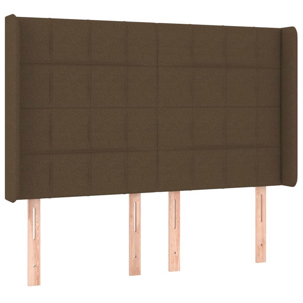 Krevet box spring s madracem LED tamnosmeđi 140x190 cm tkanina