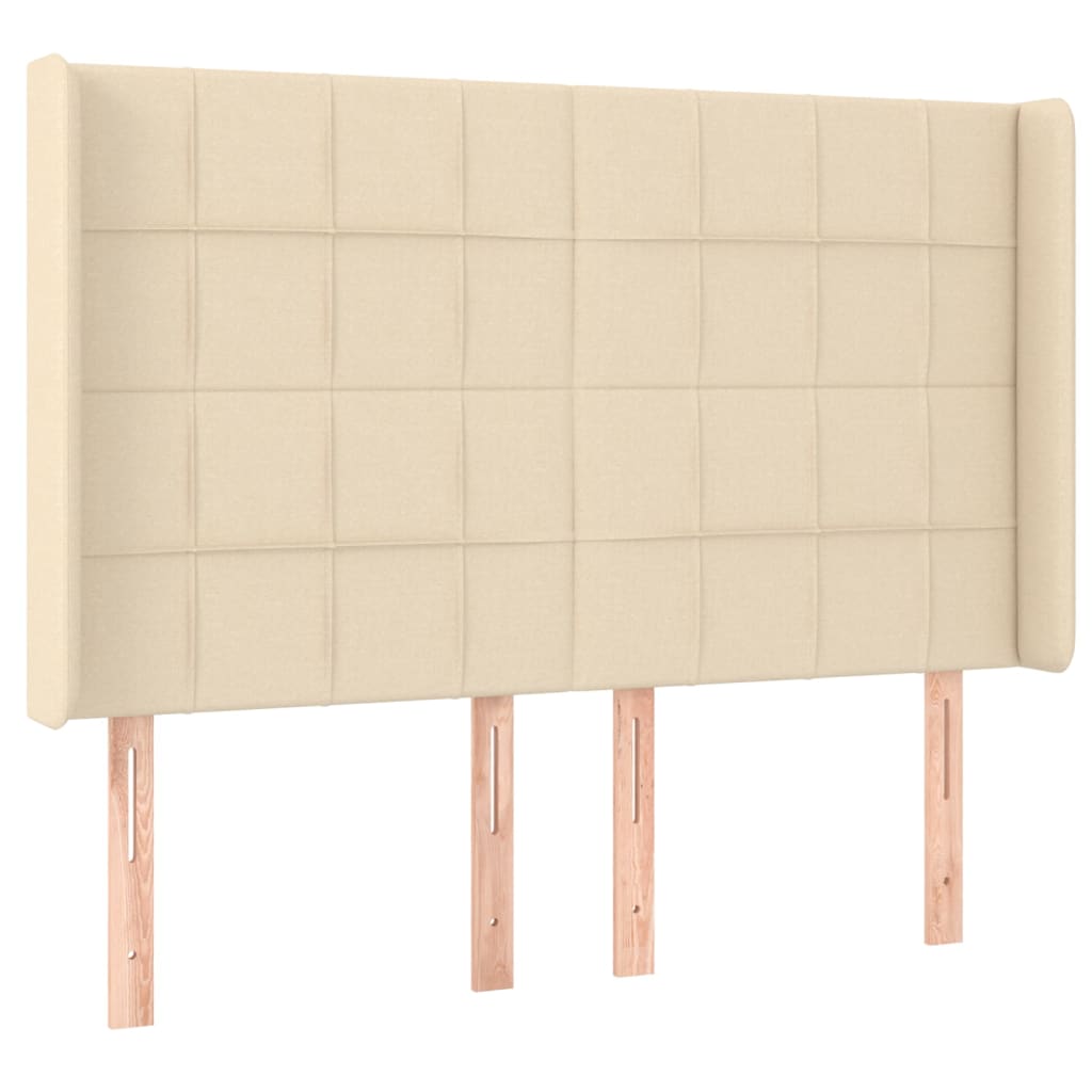 Krevet box spring s madracem LED krem 140x190 cm od tkanine