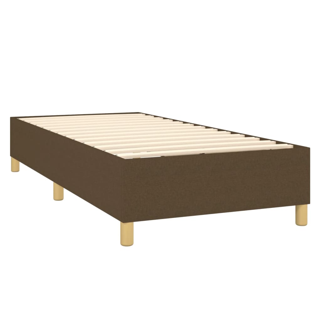 Krevet box spring s madracem LED tamnosmeđi 90x190 cm tkanina