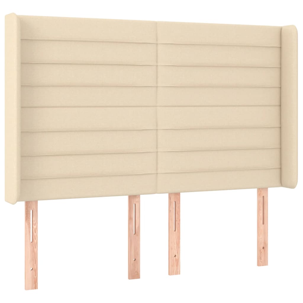Krevet box spring s madracem LED krem 140x190 cm od tkanine