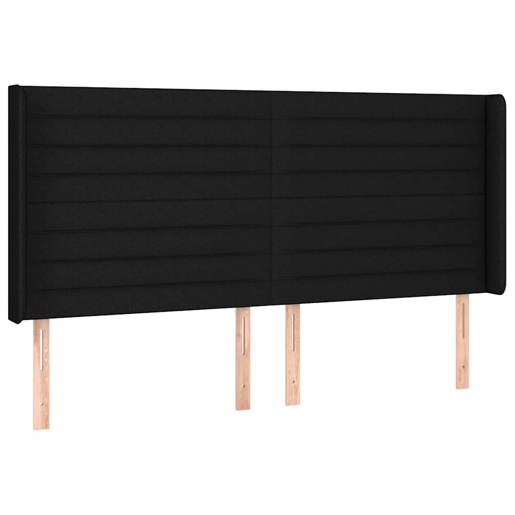 Krevet box spring s madracem LED crni 160x200 cm od tkanine
