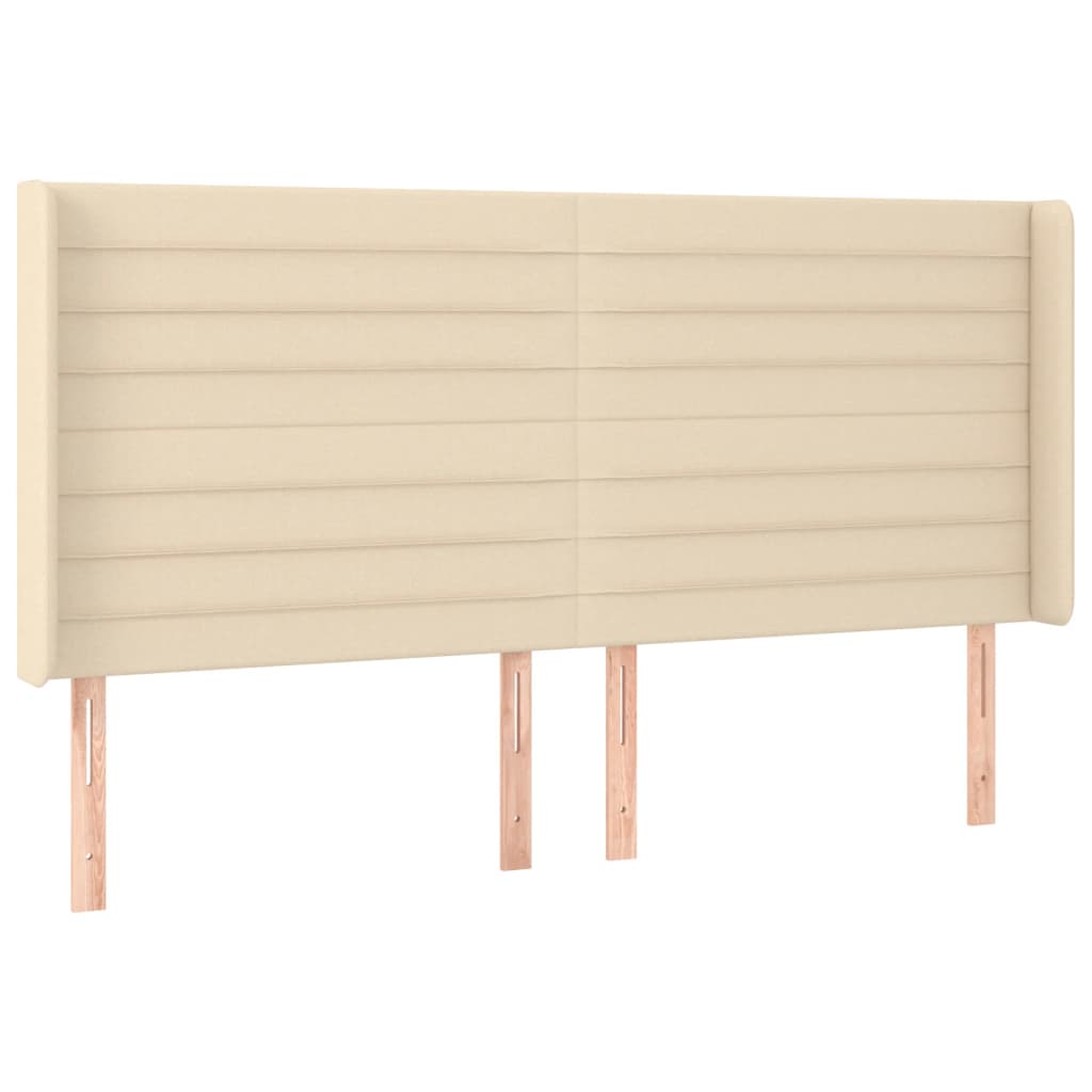 Krevet box spring s madracem LED krem 160x200 cm od tkanine