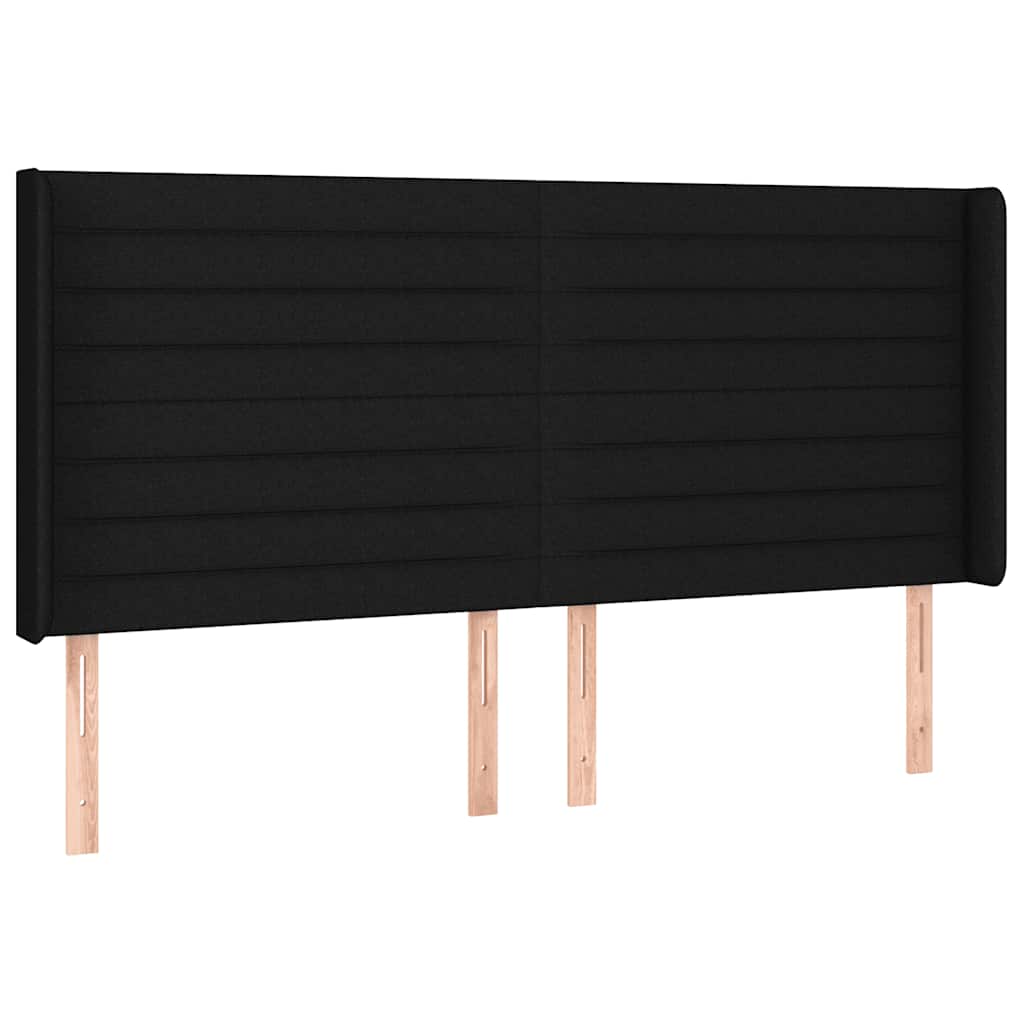Krevet box spring s madracem LED crni 180x200 cm od tkanine