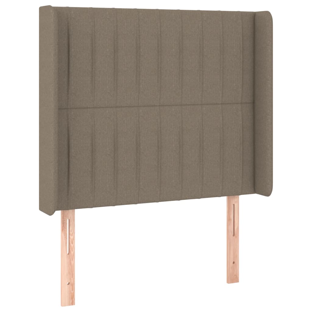 Krevet box spring s madracem LED smeđesivi 90x190 cm tkanina