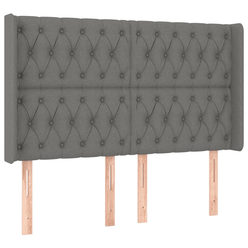 Krevet box spring s madracem LED tamnosivi 140x200 cm tkanina