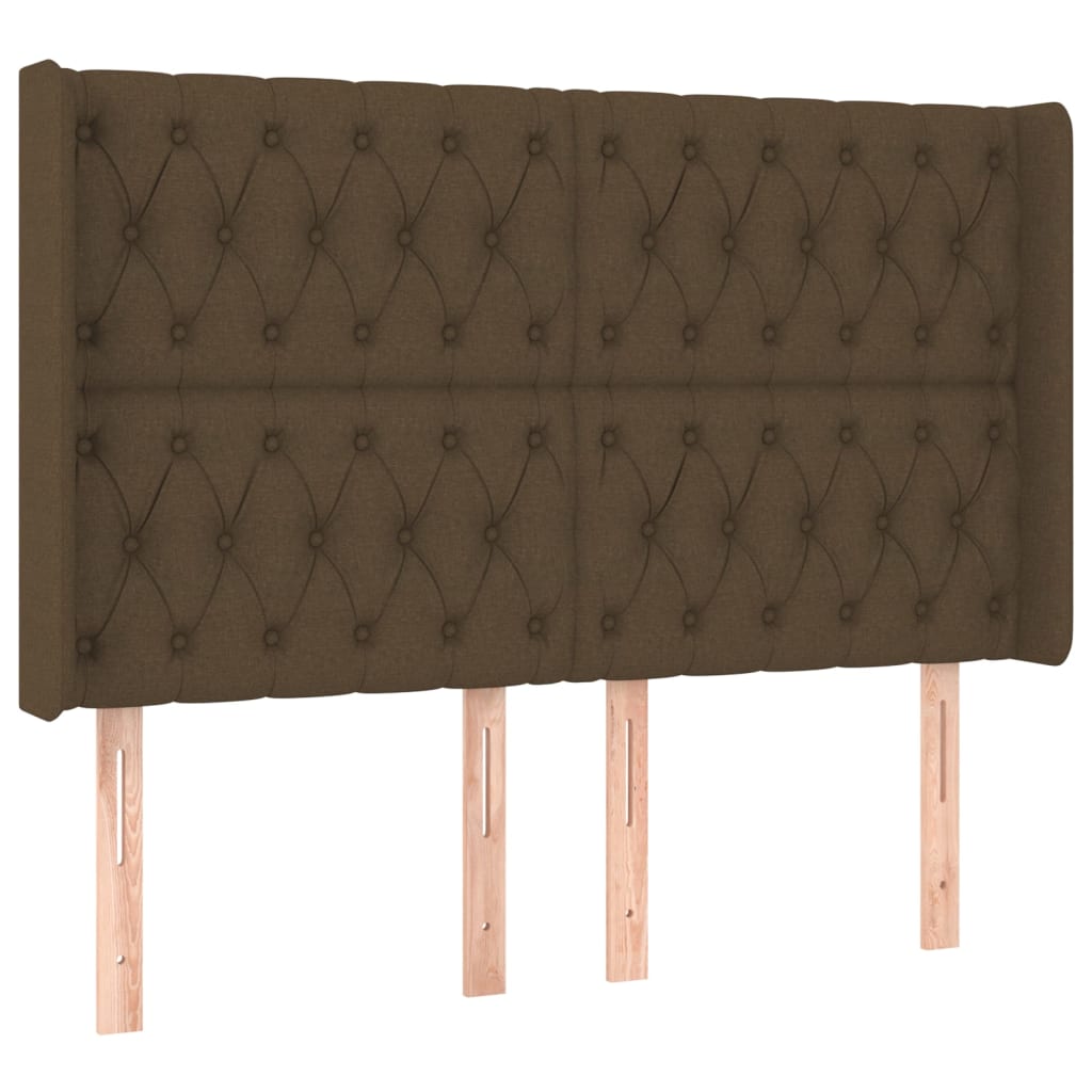 Krevet box spring s madracem LED tamnosmeđi 140x200 cm tkanina