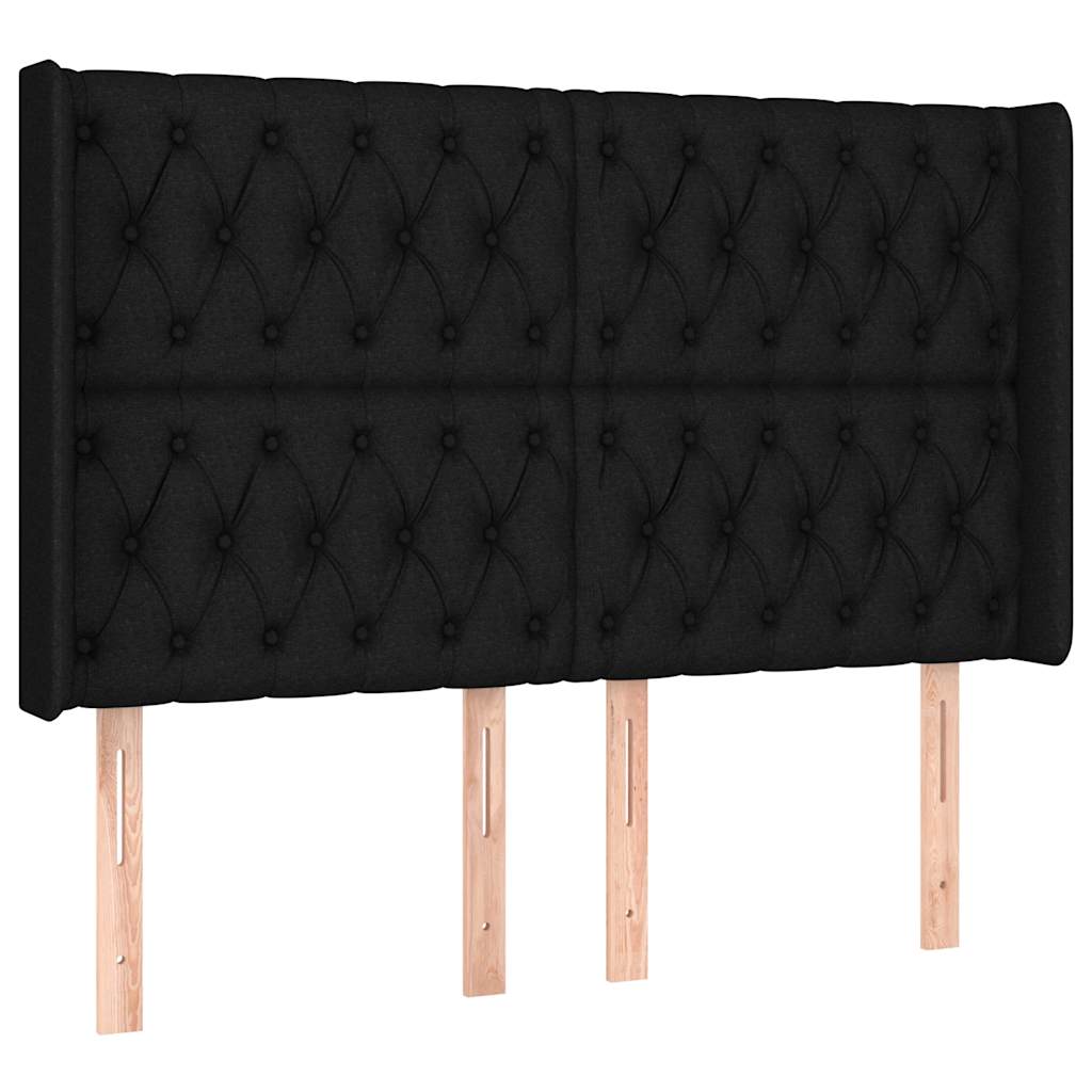 Krevet box spring s madracem LED crni 160x200 cm od tkanine