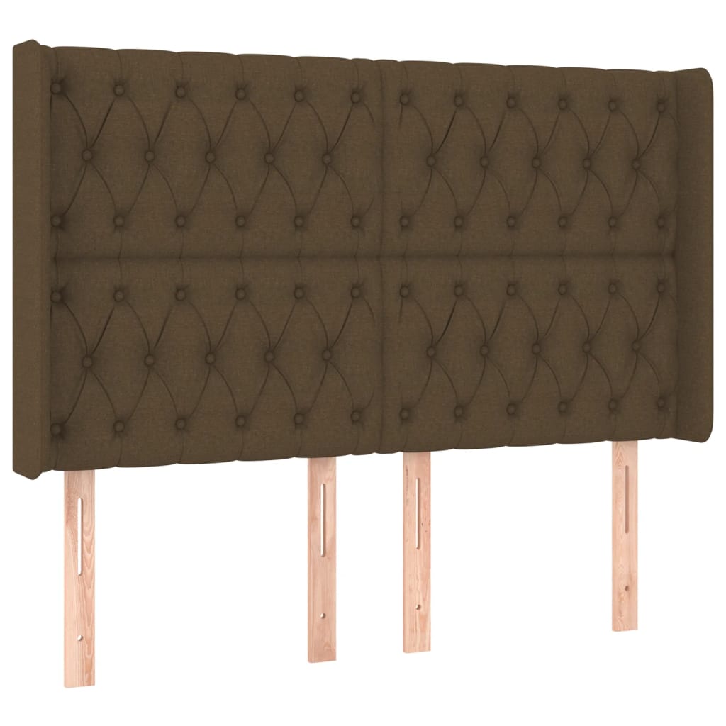 Krevet box spring s madracem LED tamnosmeđi 160x200 cm tkanina
