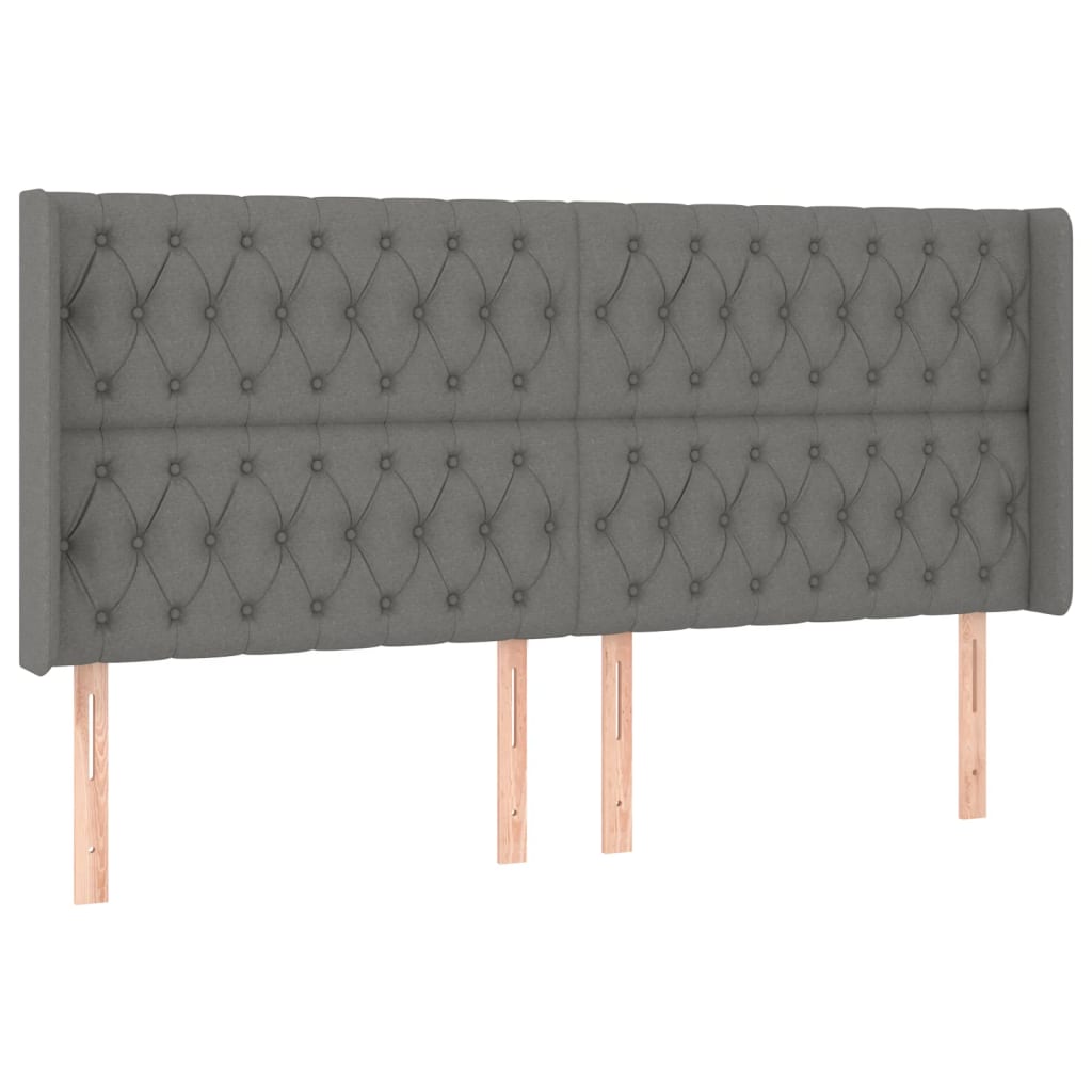 Krevet box spring s madracem LED tamnosivi 180x200 cm tkanina