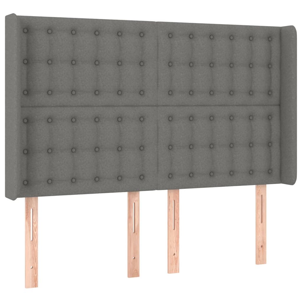 Krevet box spring s madracem LED tamnosivi 140x190 cm tkanina