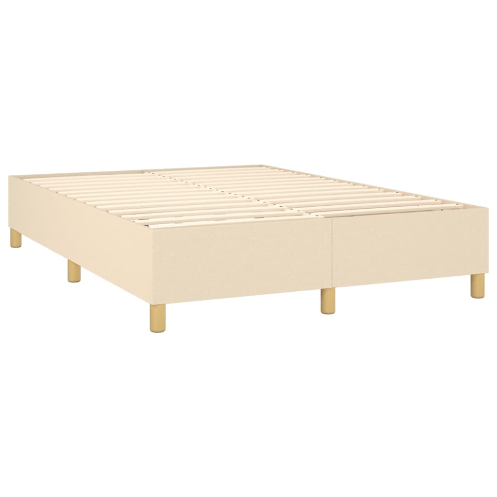 Krevet box spring s madracem LED krem 140x190 cm od tkanine