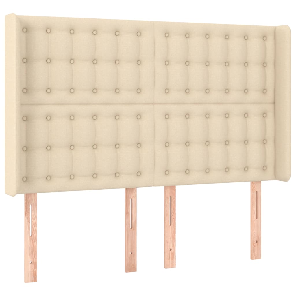 Krevet box spring s madracem LED krem 140x190 cm od tkanine