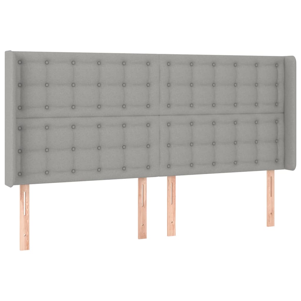 Krevet box spring s madracem LED svjetlosivi 180x200 cm tkanina