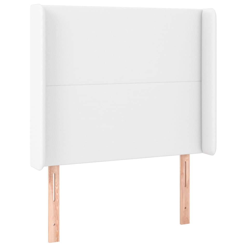 Krevet box spring s madracem LED bijeli 90x200 cm umjetna koža