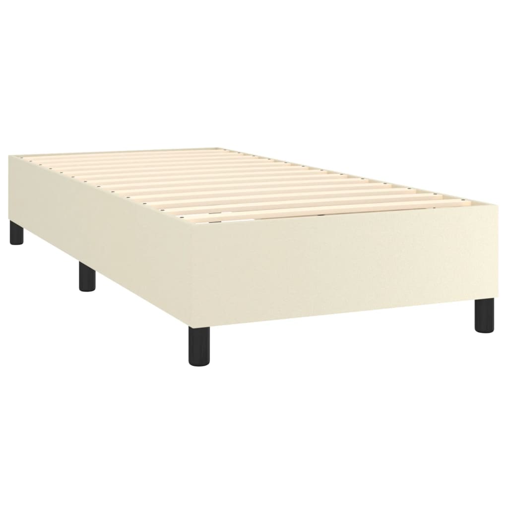 Krevet box spring s madracem LED krem 100x200cm od umjetne kože