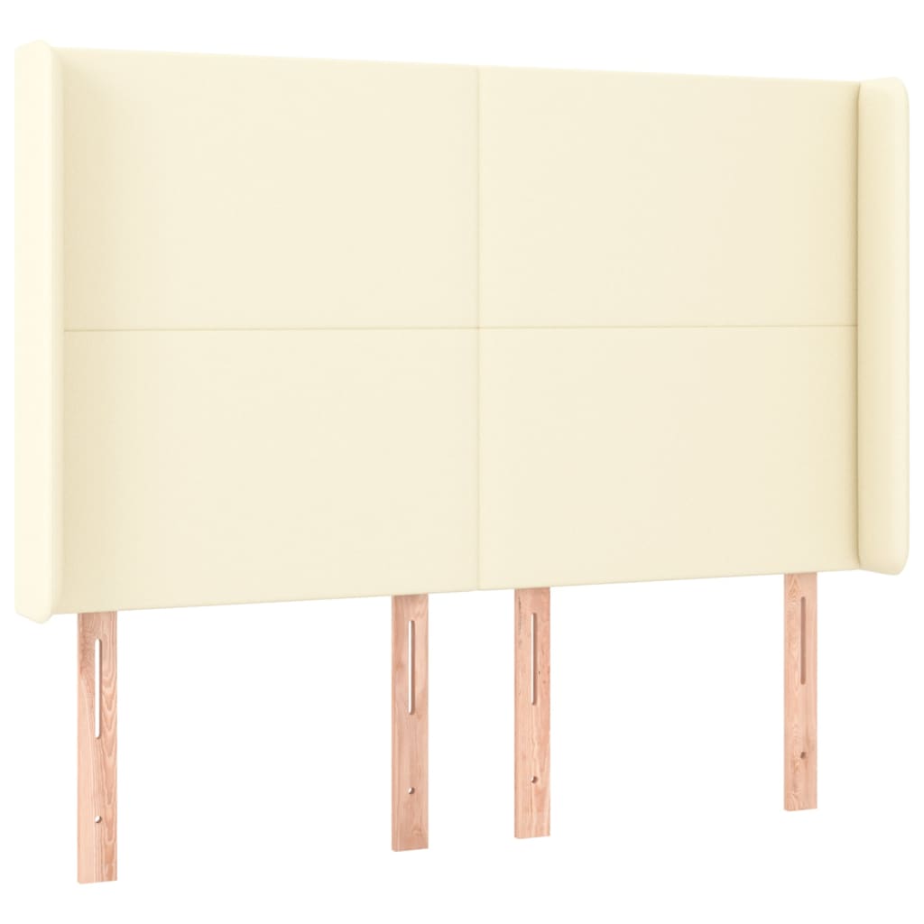 Krevet box spring s madracem LED krem 140x190cm od umjetne kože