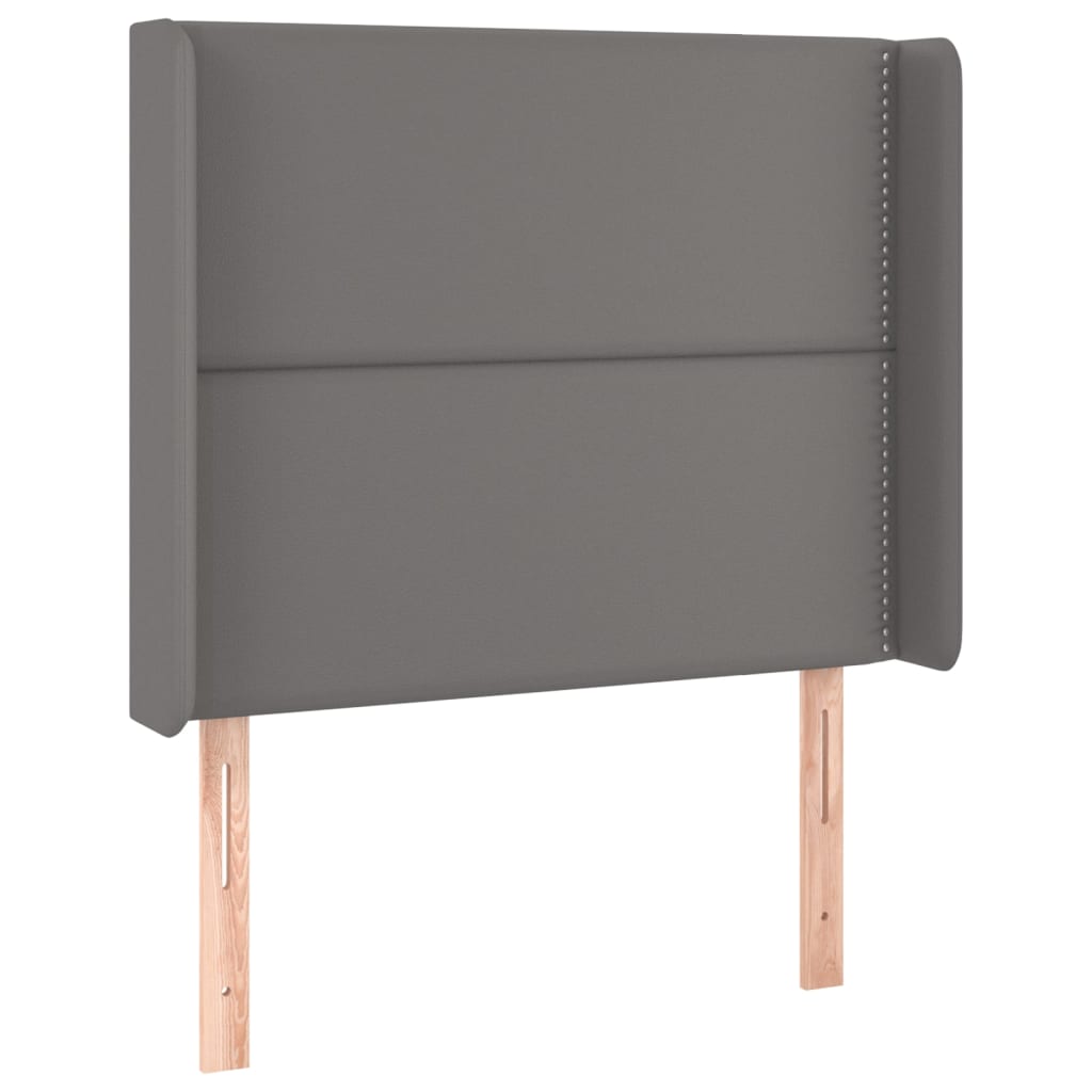 Krevet box spring s madracem LED sivi 90x190 cm od umjetne kože