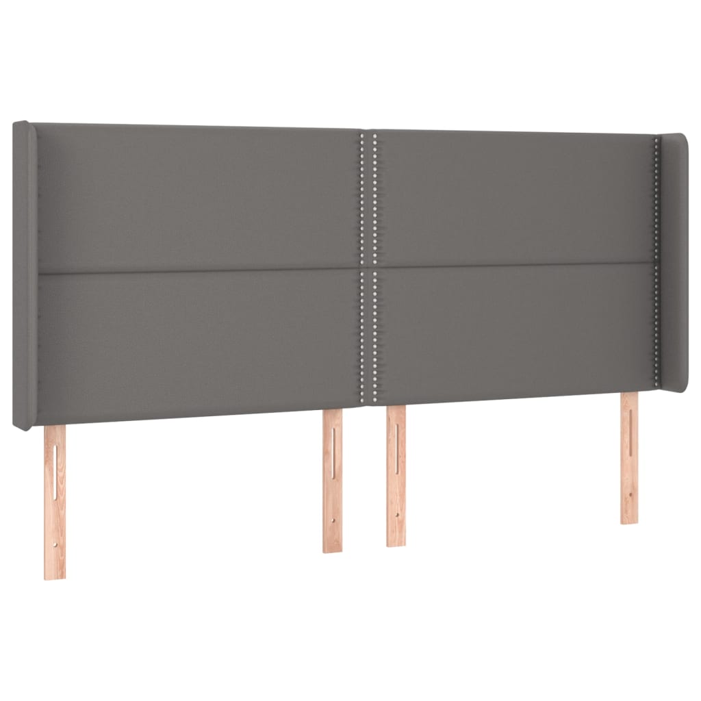 Krevet box spring s madracem LED sivi 180x200cm od umjetne kože
