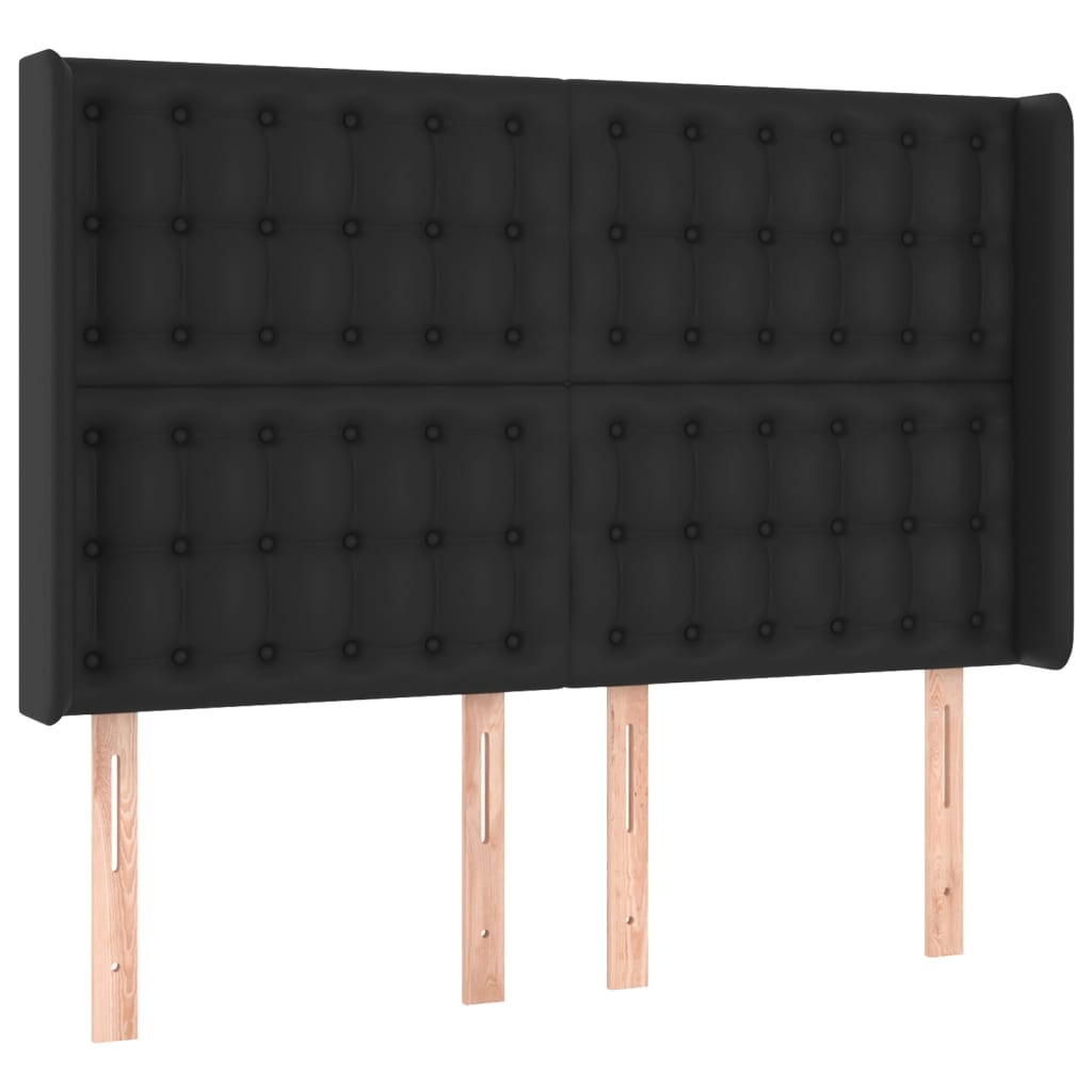 Krevet box spring s madracem LED crni 140 x 190 cm umjetna koža