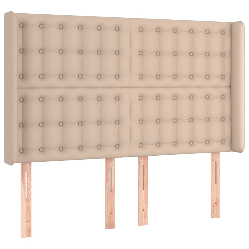 Krevet box spring madrac LED cappuccino 140x200cm umjetna koža