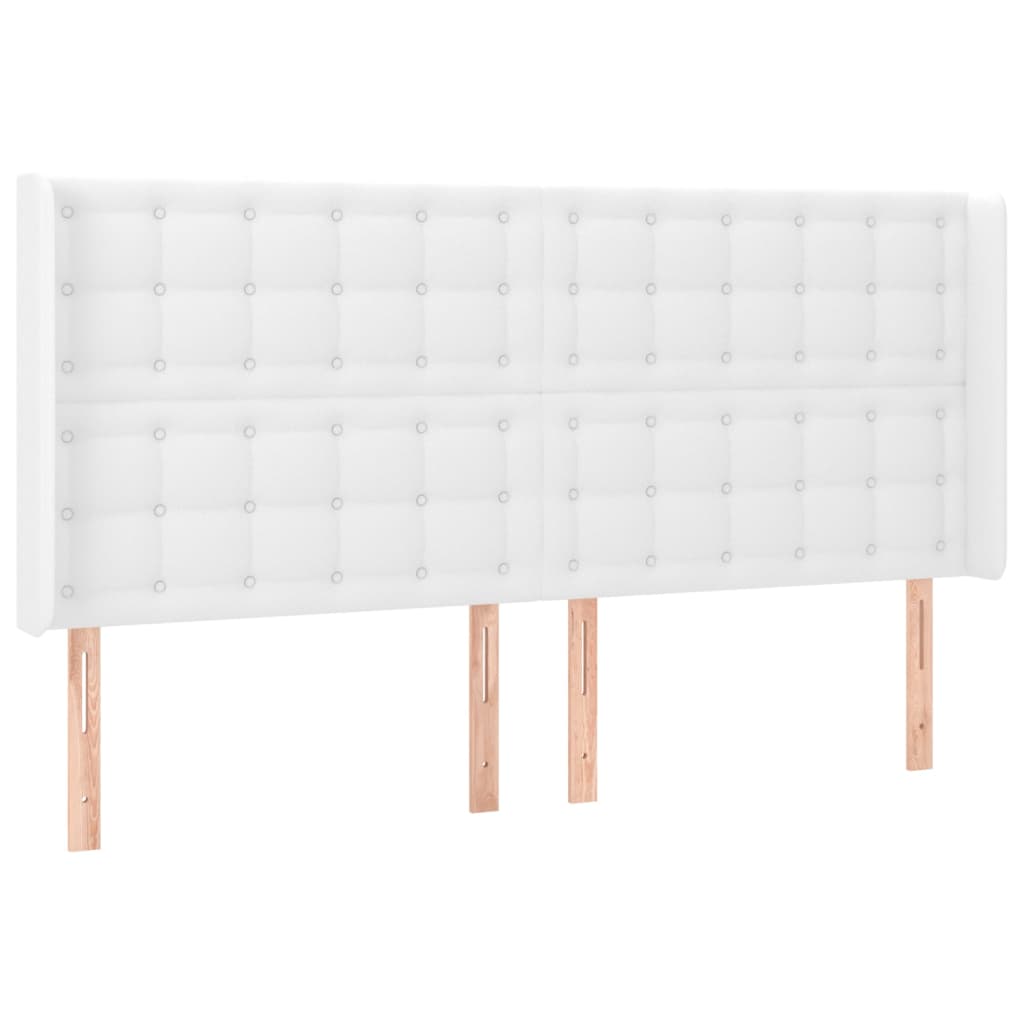 Krevet box spring s madracem LED bijeli 180x200 cm umjetna koža