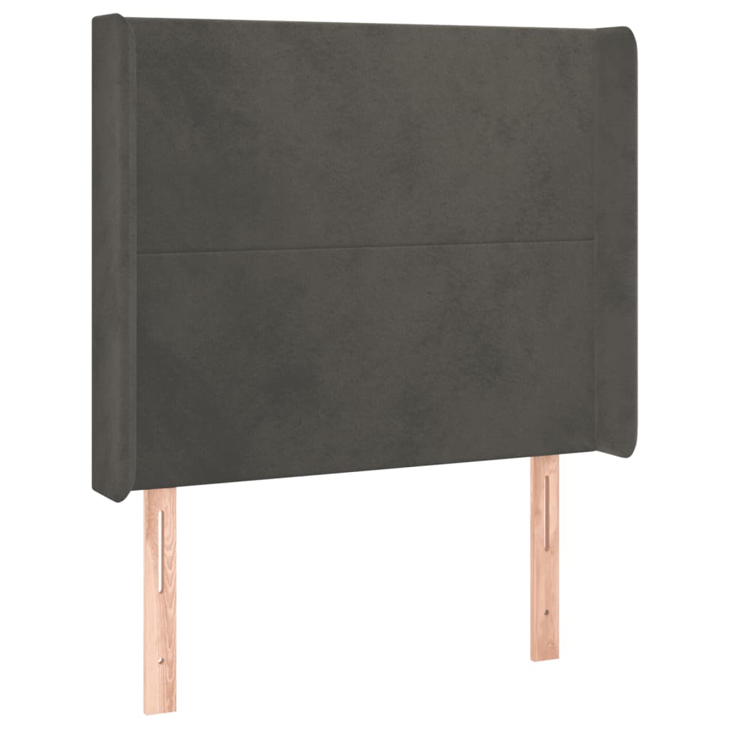 Krevet box spring s madracem LED tamnosivi 100x200 cm baršun