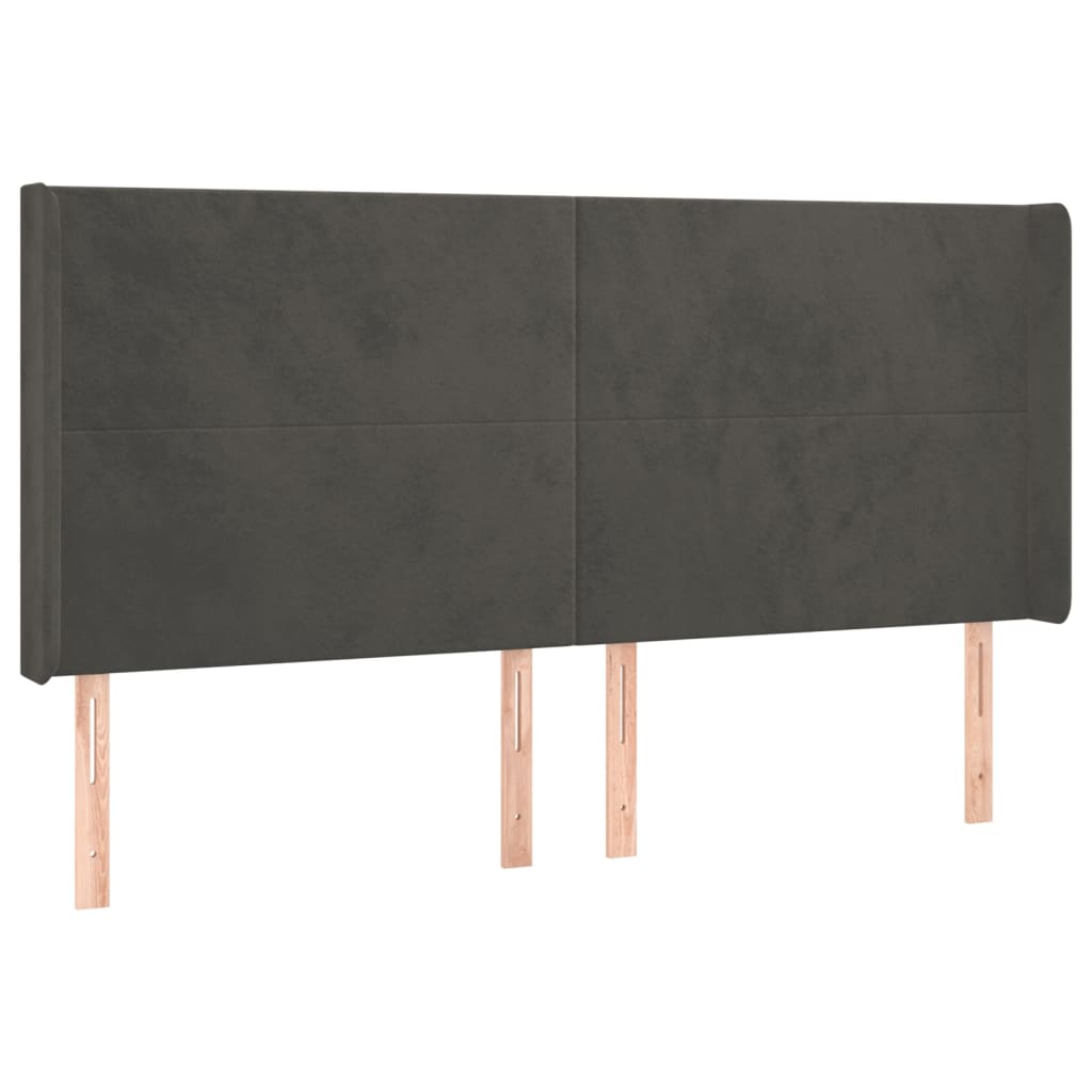 Krevet box spring s madracem LED tamnosivi 180x200 cm baršun