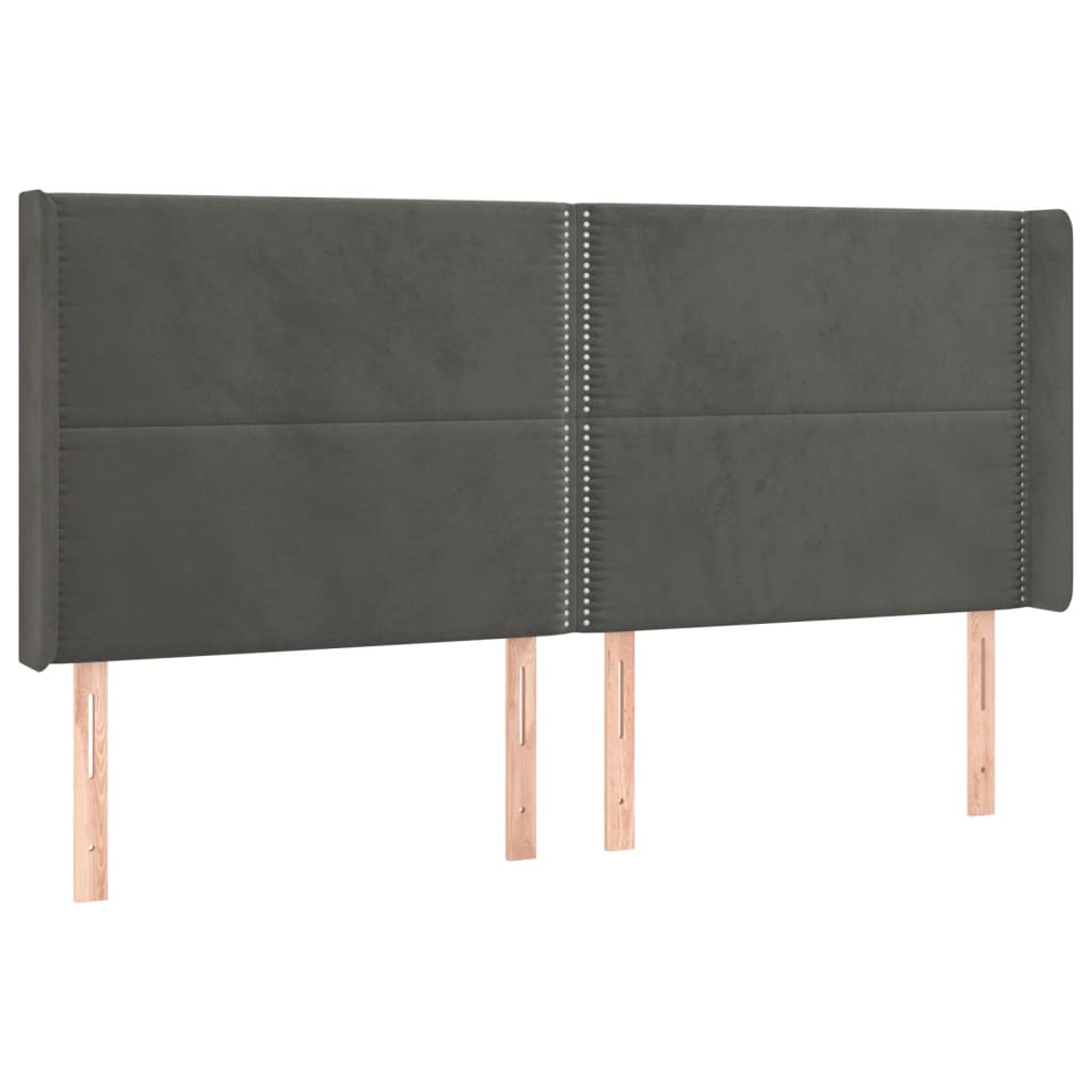 Krevet box spring s madracem LED tamnosivi 180x200 cm baršun