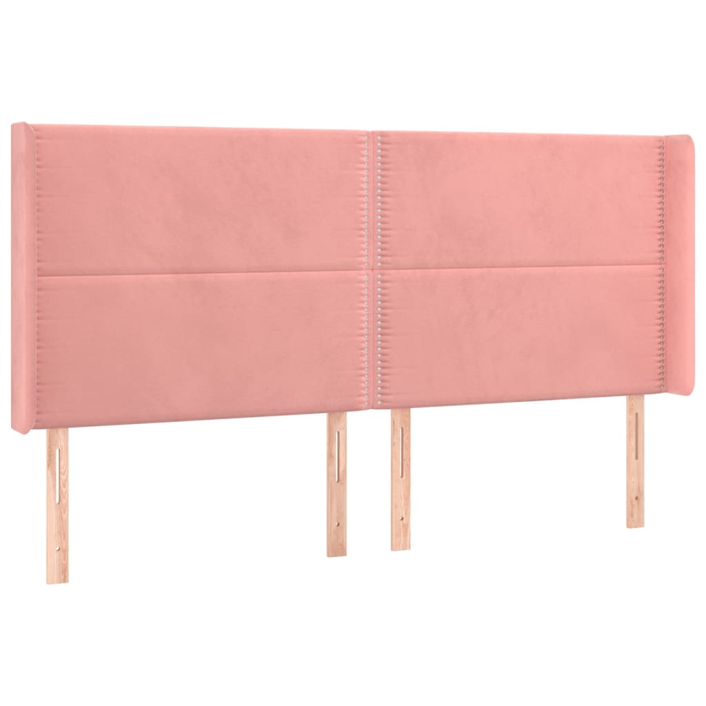 Krevet box spring s madracem LED ružičasti 200x200cm baršunasti