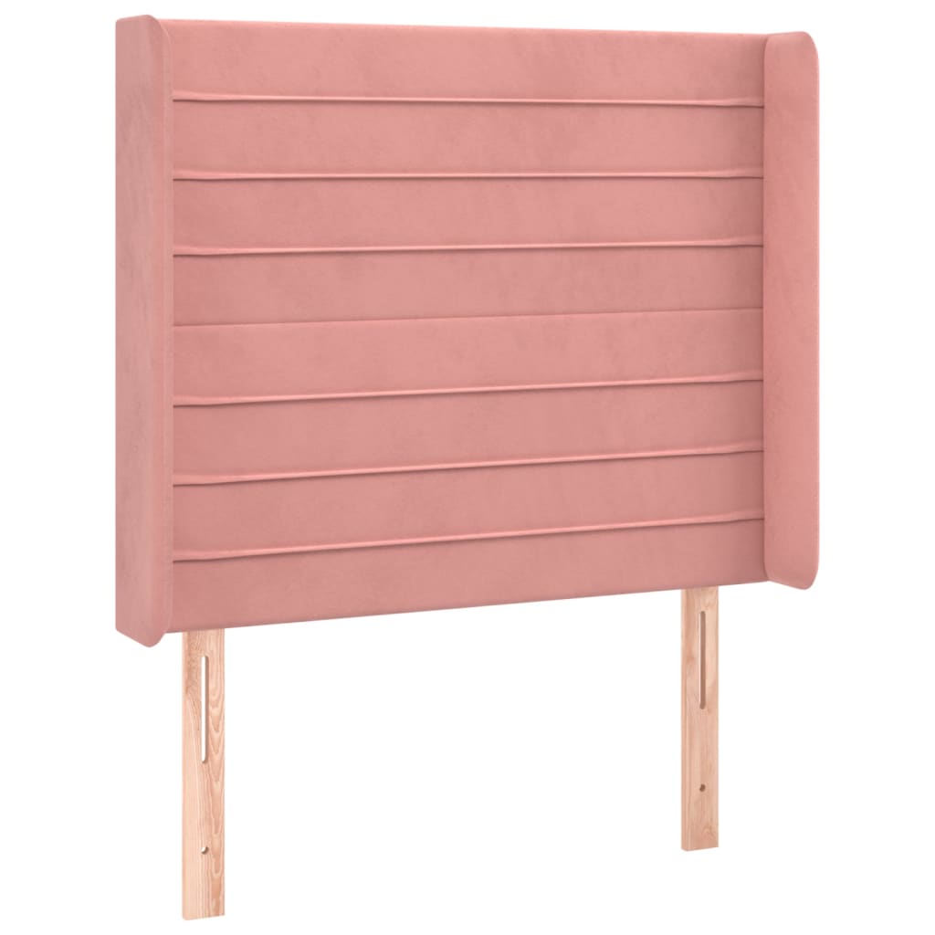 Krevet box spring s madracem LED ružičasti 90x190 cm baršunasti