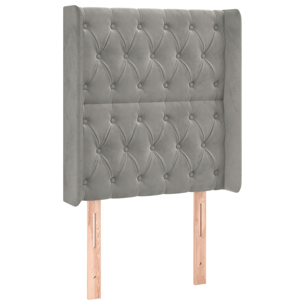 Krevet box spring s madracem LED svjetlosivi 80x200 cm baršun