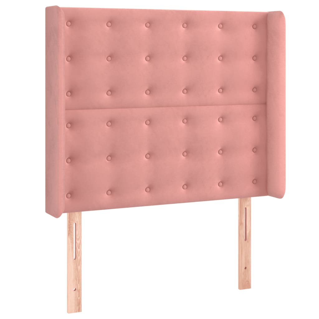 Krevet box spring s madracem LED ružičasti 90x200 cm baršunasti