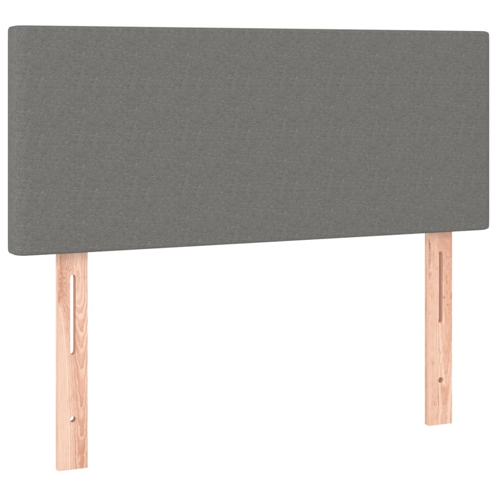 Krevet box spring s madracem LED tamnosivi 90x190 cm tkanina