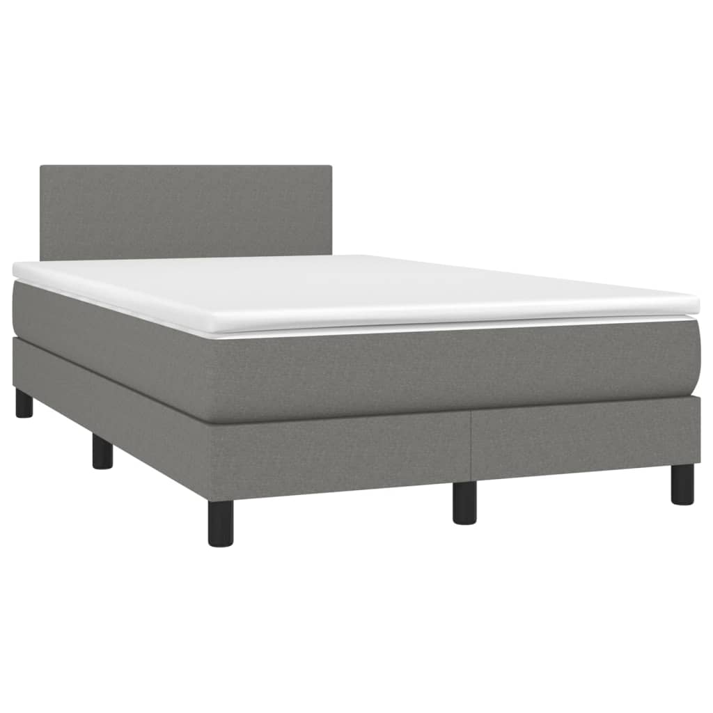 Krevet box spring s madracem LED tamnosivi 120 x 200 cm tkanina