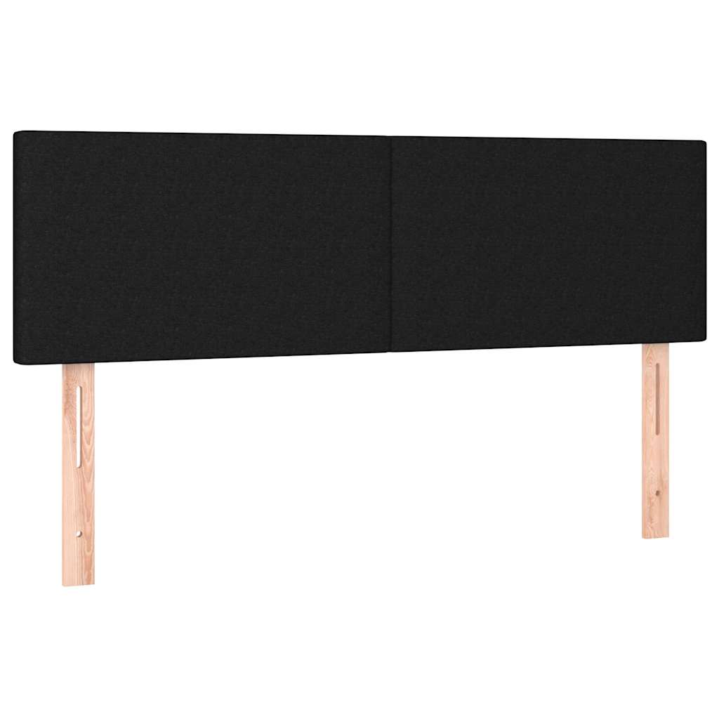 Krevet box spring s madracem LED crni 140x200 cm od tkanine