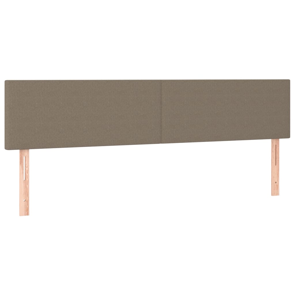 Krevet box spring s madracem LED smeđesivi 180x200 cm tkanina