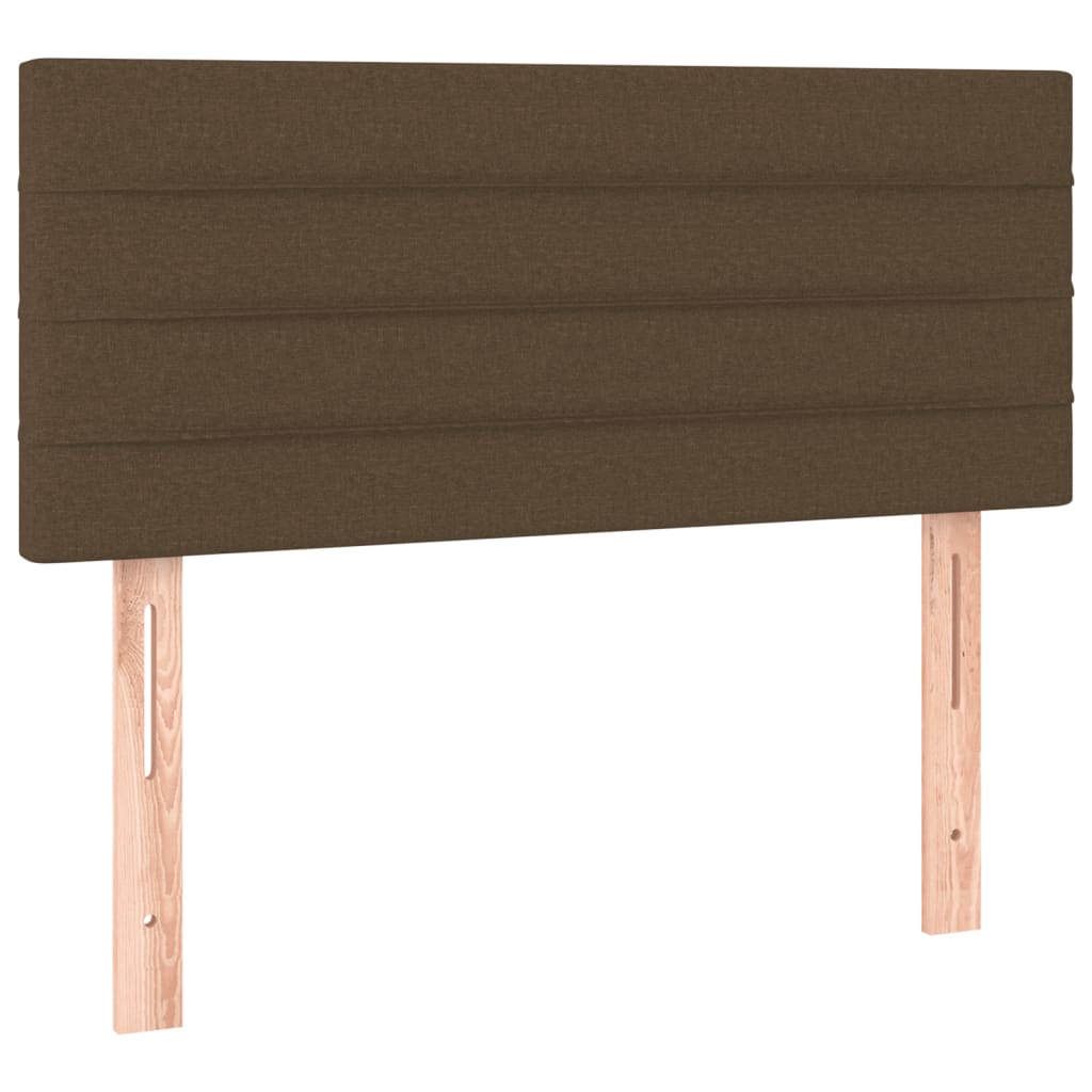 Krevet box spring s madracem LED tamnosmeđi 90x200 cm tkanina