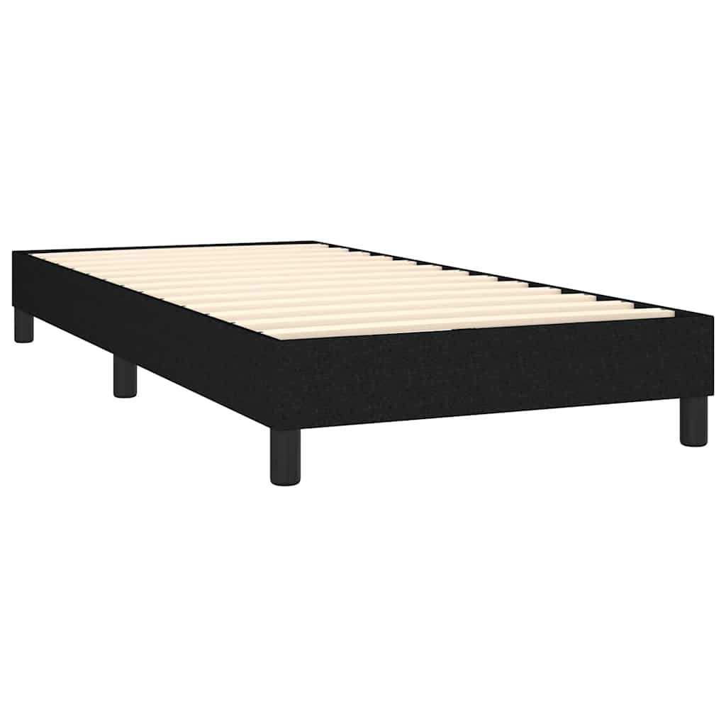 Krevet box spring s madracem LED crni 100x200 cm od tkanine