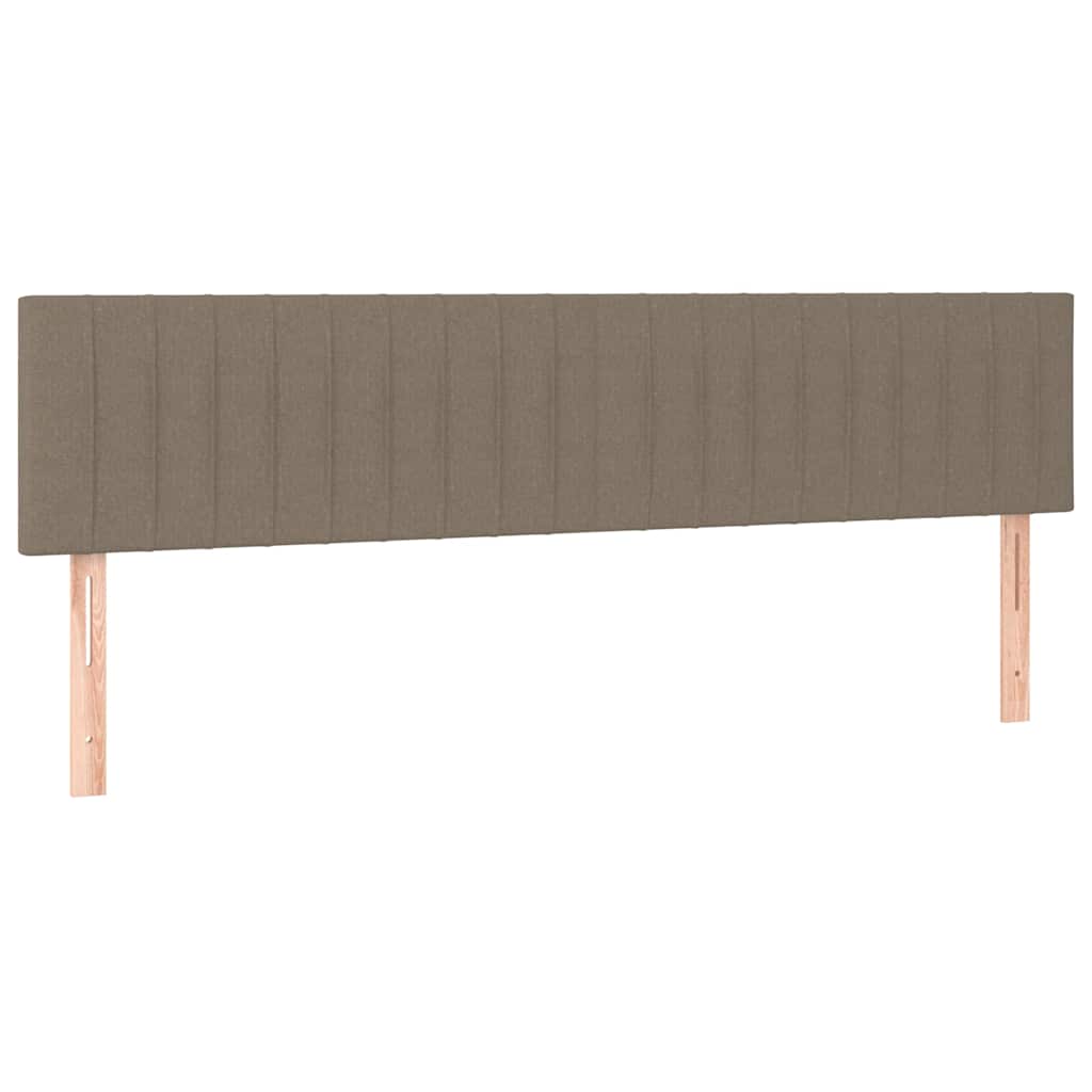 Krevet box spring s madracem LED smeđesivi 200x200 cm tkanina