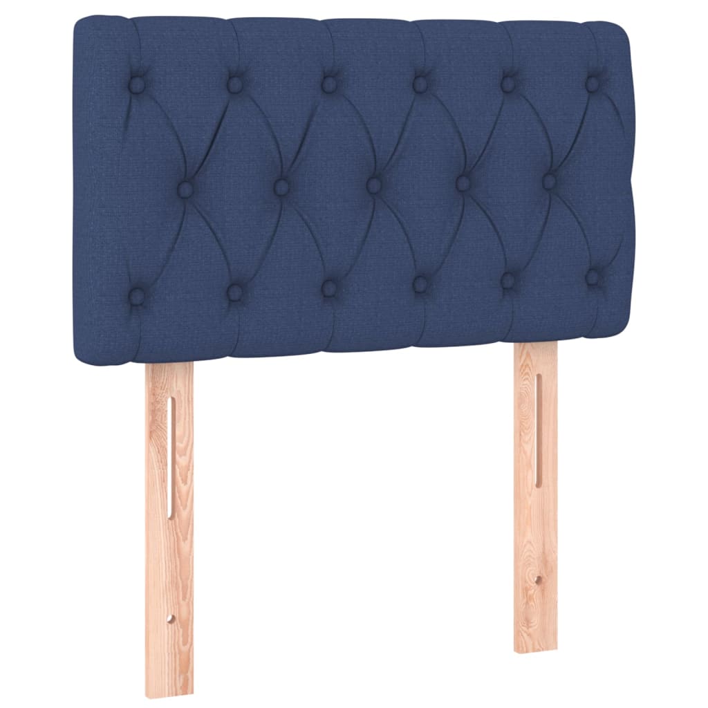 Krevet box spring s madracem LED plavi 80 x 200 cm od tkanine