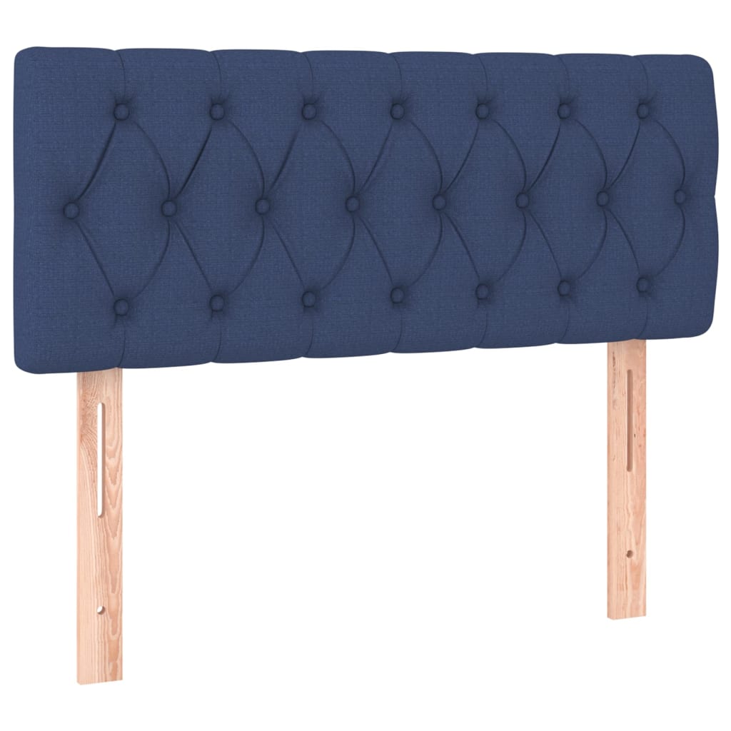 Krevet box spring s madracem LED plavi 90x200 cm od tkanine