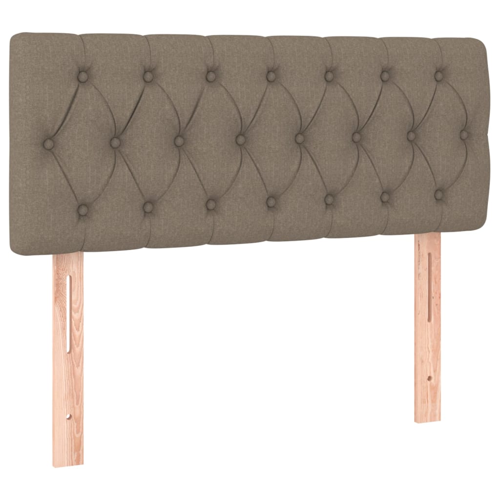 Krevet box spring s madracem LED smeđesivi 120 x 200 cm tkanina
