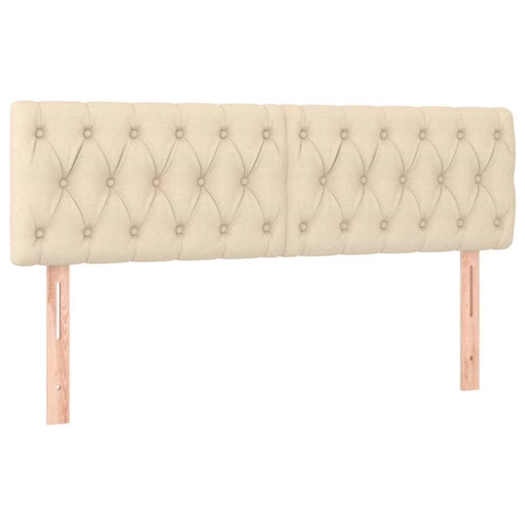 Krevet box spring s madracem LED krem 140x190 cm od tkanine