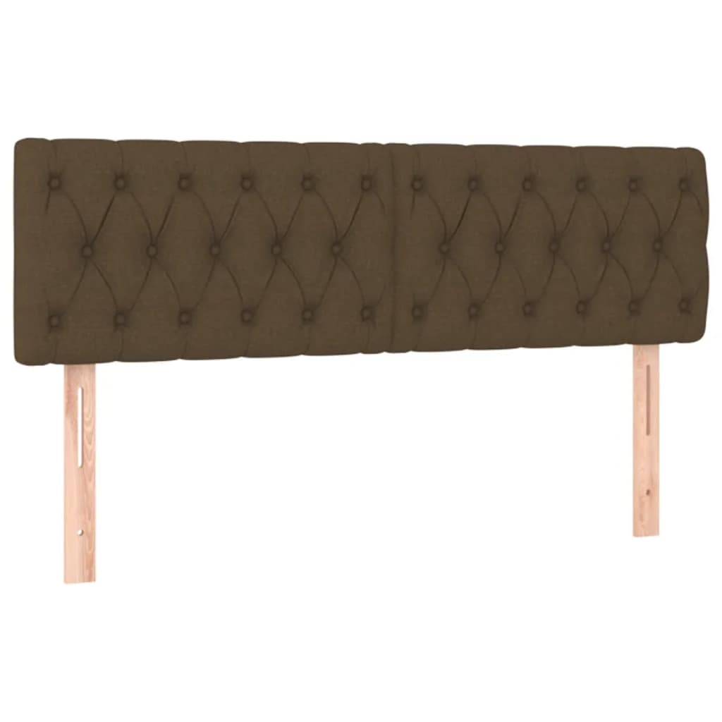 Krevet box spring s madracem LED tamnosmeđi 140x200 cm tkanina