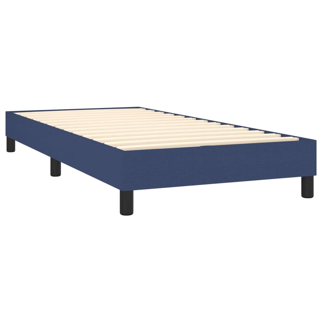Krevet box spring s madracem LED plavi 80 x 200 cm od tkanine