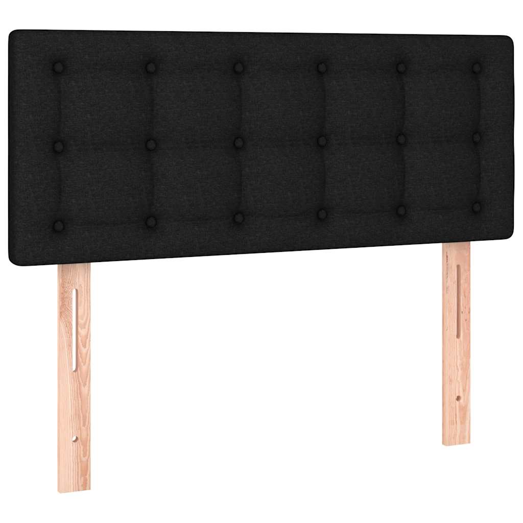 Krevet box spring s madracem LED crni 100x200 cm od tkanine