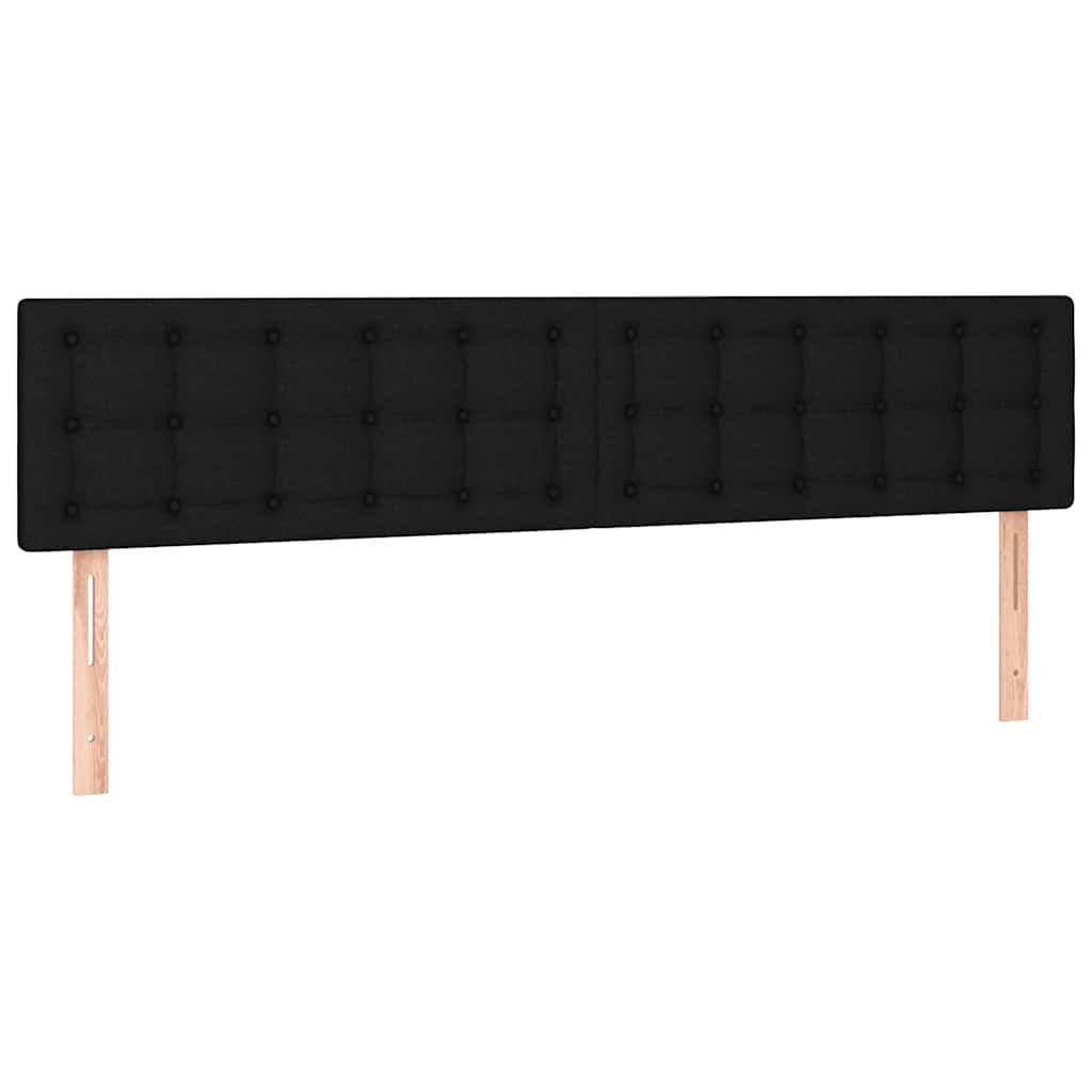 Krevet box spring s madracem LED crni 180x200 cm od tkanine